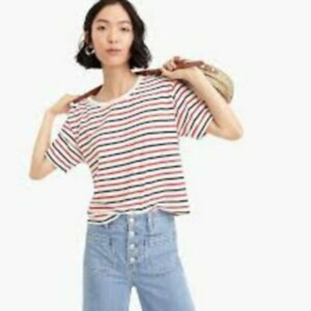 J. Crew Oversized Comfy Striped T-Shirt Medium